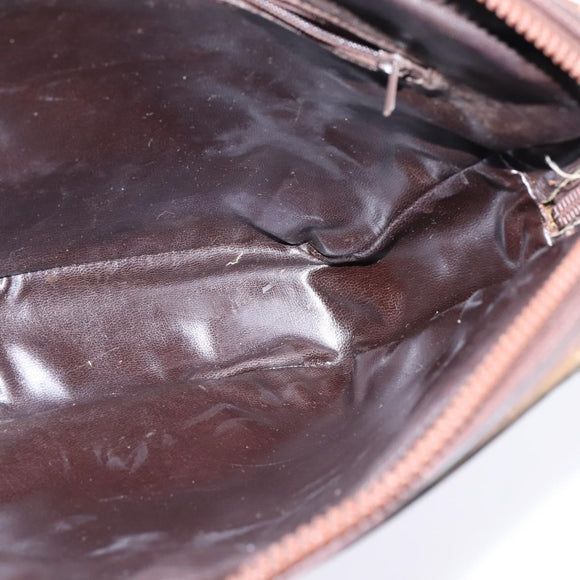 CELINE C Sulky Shoulder Bag Canvas Brown Gold Auth 143216