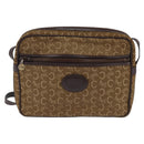 CELINE C Sulky Shoulder Bag Canvas Brown Gold Auth 143216-13