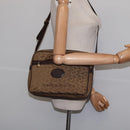 CELINE C Sulky Shoulder Bag Canvas Brown Gold Auth 143216-21