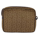 CELINE C Sulky Shoulder Bag Canvas Brown Gold Auth 143216-2