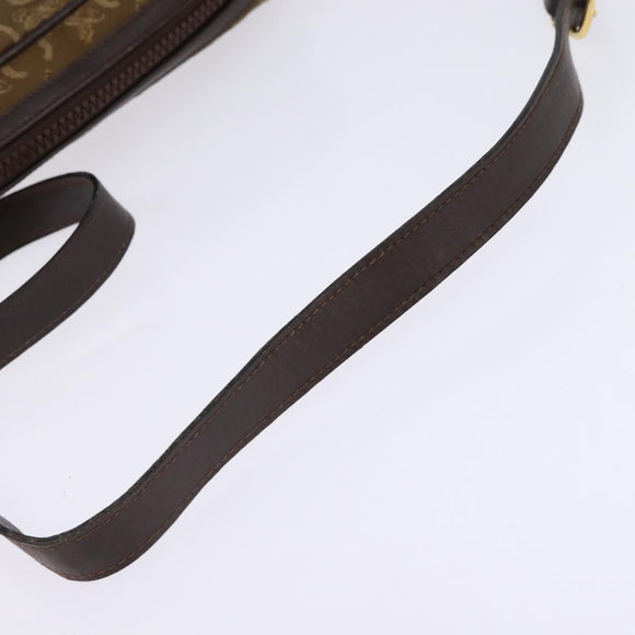 CELINE C Sulky Shoulder Bag Canvas Brown Gold Auth 143216