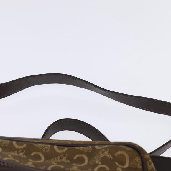 CELINE C Sulky Shoulder Bag Canvas Brown Gold Auth 143216