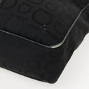 Salvatore Ferragamo Gancini Tote Bag Canvas Leather Black Silver Auth 143217-8