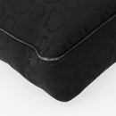 Salvatore Ferragamo Gancini Tote Bag Canvas Leather Black Silver Auth 143217-17