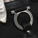 Salvatore Ferragamo Gancini Tote Bag Canvas Leather Black Silver Auth 143217-9