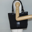 Salvatore Ferragamo Gancini Tote Bag Canvas Leather Black Silver Auth 143217-21