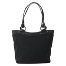 Salvatore Ferragamo Gancini Tote Bag Canvas Leather Black Silver Auth 143217-2