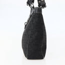 Salvatore Ferragamo Gancini Tote Bag Canvas Leather Black Silver Auth 143217-4