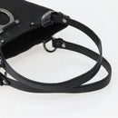 Salvatore Ferragamo Gancini Tote Bag Canvas Leather Black Silver Auth 143217-7