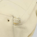 Salvatore Ferragamo Gancini Shoulder Bag Leather Gold Beige Auth 143218-9