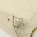 Salvatore Ferragamo Gancini Shoulder Bag Leather Gold Beige Auth 143218-15