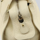 Salvatore Ferragamo Gancini Shoulder Bag Leather Gold Beige Auth 143218-10