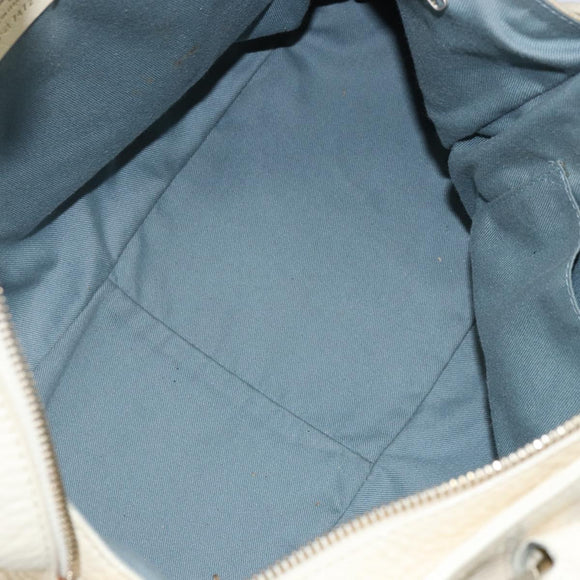 Salvatore Ferragamo Gancini Shoulder Bag Leather Gold Beige Auth 143218