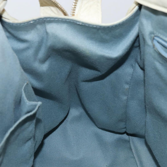 Salvatore Ferragamo Gancini Shoulder Bag Leather Gold Beige Auth 143218