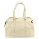 Salvatore Ferragamo Gancini Shoulder Bag Leather Gold Beige Auth 143218-2