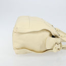 Salvatore Ferragamo Gancini Shoulder Bag Leather Gold Beige Auth 143218-3