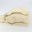 Salvatore Ferragamo Gancini Shoulder Bag Leather Gold Beige Auth 143218-4