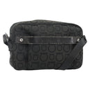 Salvatore Ferragamo Gancini Shoulder Bag Canvas Black Silver Auth 143219-1