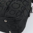 Salvatore Ferragamo Gancini Shoulder Bag Canvas Black Silver Auth 143219-9