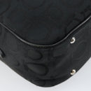 Salvatore Ferragamo Gancini Shoulder Bag Canvas Black Silver Auth 143219-16
