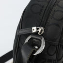 Salvatore Ferragamo Gancini Shoulder Bag Canvas Black Silver Auth 143219-10