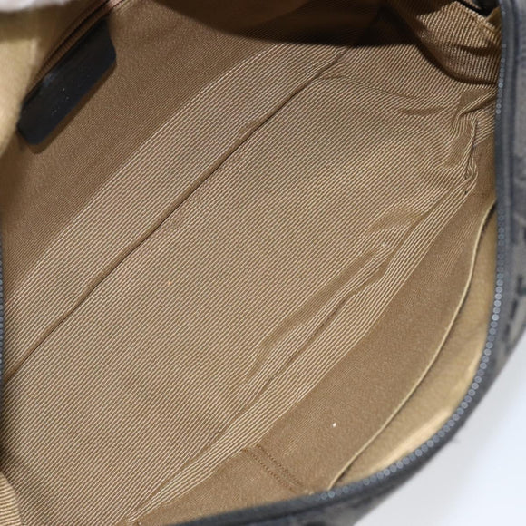 Salvatore Ferragamo Gancini Shoulder Bag Canvas Black Silver Auth 143219