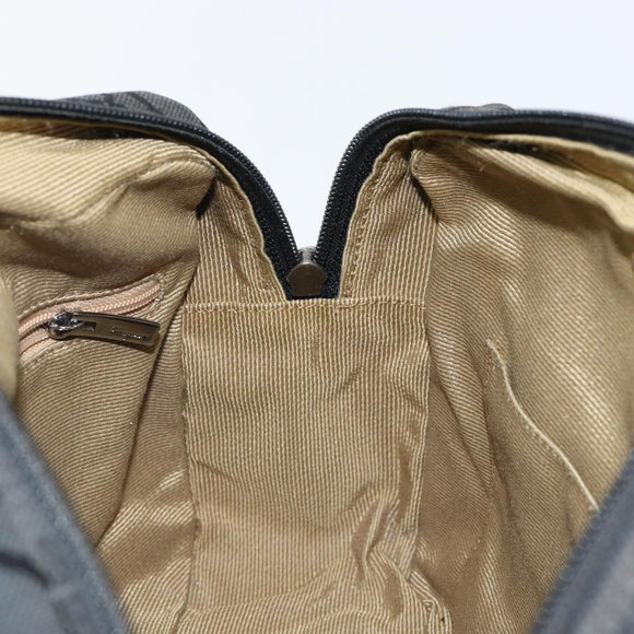 Salvatore Ferragamo Gancini Shoulder Bag Canvas Black Silver Auth 143219