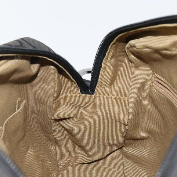 Salvatore Ferragamo Gancini Shoulder Bag Canvas Black Silver Auth 143219