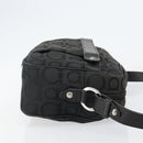 Salvatore Ferragamo Gancini Shoulder Bag Canvas Black Silver Auth 143219-3