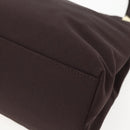 Salvatore Ferragamo Tote Bag Canvas Brown Gold Auth 143220-10