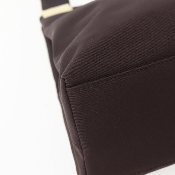 Salvatore Ferragamo Tote Bag Canvas Brown Gold Auth 143220