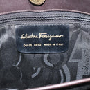 Salvatore Ferragamo Tote Bag Canvas Brown Gold Auth 143220-15