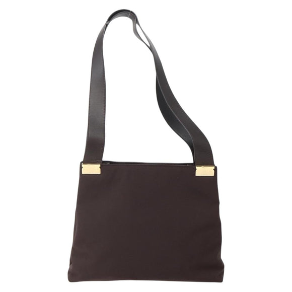 Salvatore Ferragamo Tote Bag Canvas Brown Gold Auth 143220