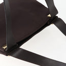 Salvatore Ferragamo Tote Bag Canvas Brown Gold Auth 143220-6