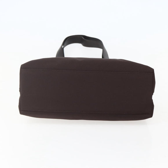 Salvatore Ferragamo Tote Bag Canvas Brown Gold Auth 143220