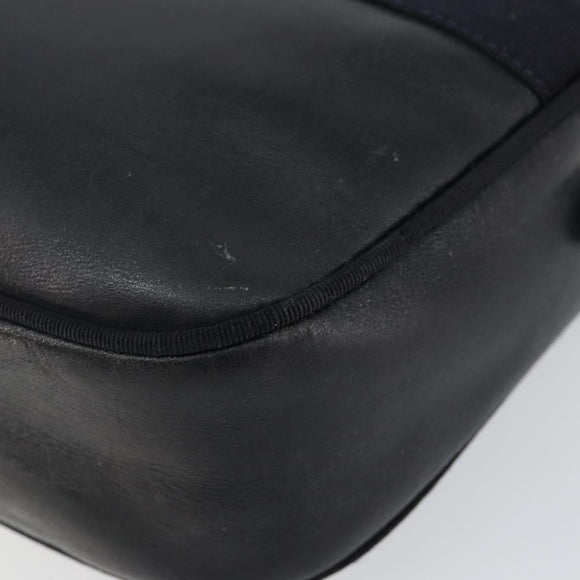 Salvatore Ferragamo Vala Shoulder Bag Leather Navy Gold Auth 143221