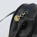 Salvatore Ferragamo Vala Shoulder Bag Leather Navy Gold Auth 143221-16