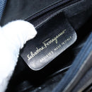 Salvatore Ferragamo Vala Shoulder Bag Leather Navy Gold Auth 143221-17