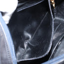 Salvatore Ferragamo Vala Shoulder Bag Leather Navy Gold Auth 143221-21