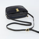 Salvatore Ferragamo Vala Shoulder Bag Leather Navy Gold Auth 143221-7