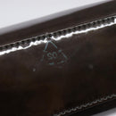 Salvatore Ferragamo Chain Vala Shoulder Bag Enamel Brown Silver Auth 143223-10