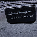 Salvatore Ferragamo Chain Vala Shoulder Bag Enamel Brown Silver Auth 143223-12