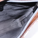 Salvatore Ferragamo Chain Vala Shoulder Bag Enamel Brown Silver Auth 143223-17