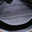 Salvatore Ferragamo Chain Vala Shoulder Bag Enamel Brown Silver Auth 143223-19