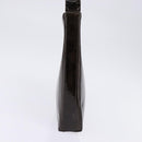 Salvatore Ferragamo Chain Vala Shoulder Bag Enamel Brown Silver Auth 143223-3