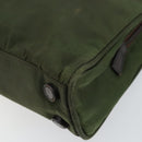 PRADA Tote Bag Nylon Khaki Silver Auth 143224-9