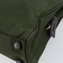 PRADA Tote Bag Nylon Khaki Silver Auth 143224-15