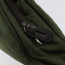 PRADA Tote Bag Nylon Khaki Silver Auth 143224-10