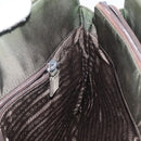 PRADA Tote Bag Nylon Khaki Silver Auth 143224-20