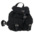 PRADA Backpack Nylon Black Silver Auth 143225-1